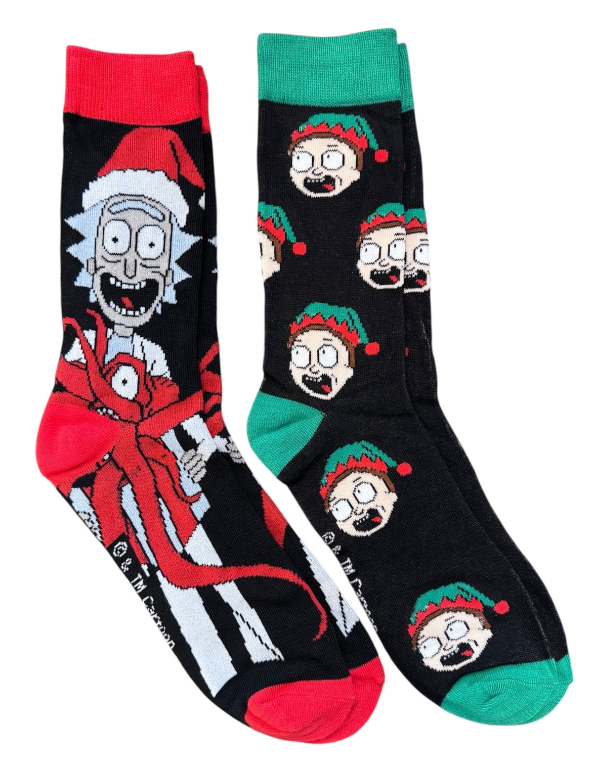 RICK & MORTY Men’s CHRISTMAS 2 Pair Of Socks With OCTOPUS Adult Swim - Novelty Socks And Slippers