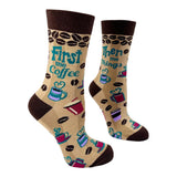 FIRST THE COFFEE THEN THE THINGS Ladies Socks FABDAZ Brand