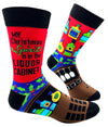 FABDAZ Brand Men’s CHRISTMAS Socks ‘MY CHRISTMAS SPIRIT IS IN THE LIQUOR CABINET’ - Novelty Socks And Slippers