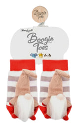 BOOGIE TOES Brand Unisex Baby CHRISTMAS ELF Rattle Gripper Bottom Socks By PIERO LIVENTI - Novelty Socks for Less