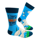 IT TAKES A LOT OF BALLS TO GOLF LIKE ME Men’s Golf Socks Fabdaz Brand - Novelty Socks And Slippers
