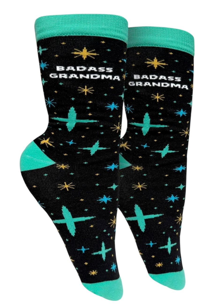 BADASS GRANDMA Ladies Socks GROOVY THINGS Brand - Novelty Socks And Slippers