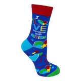 I LOVE SOMEONE WITH AUTISM Ladies Socks FABDAZ Brand (Choose Style) - Novelty Socks And Slippers