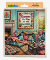 FUNNY GRANDMA SAYINGS Set Of 3 Swedish Dishcloths ‘Grandma’s Kitchen: Where Memories Are Made & Calories Don’t Count
