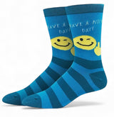 HAVE A NICE DAY Men’s Sassy Smiley Face Socks Sock Harbor Brand With Middle Finger(Choose Color) - Novelty Socks And Slippers