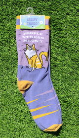 GROOVY THINGS Brand Ladies CAT Socks PEOPLE STRESS MEOWT - Novelty Socks And Slippers