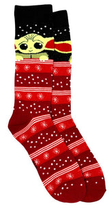 DISNEY STAR WARS Men’s CHRISTMAS BABY YODA Socks - Novelty Socks And Slippers