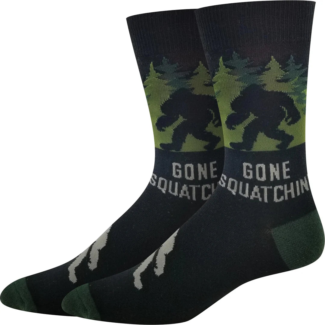 BIGFOOT SOCK Co. Men’s GONE SQUATCHIN’ Socks By Sock Harbor - Novelty Socks And Slippers