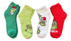 Dr. Seuss The Grinch Whole Stole Christmas Ladies 4 Pair Of Fuzzy Plush Socks BIOWORLD Brand - Novelty Socks And Slippers