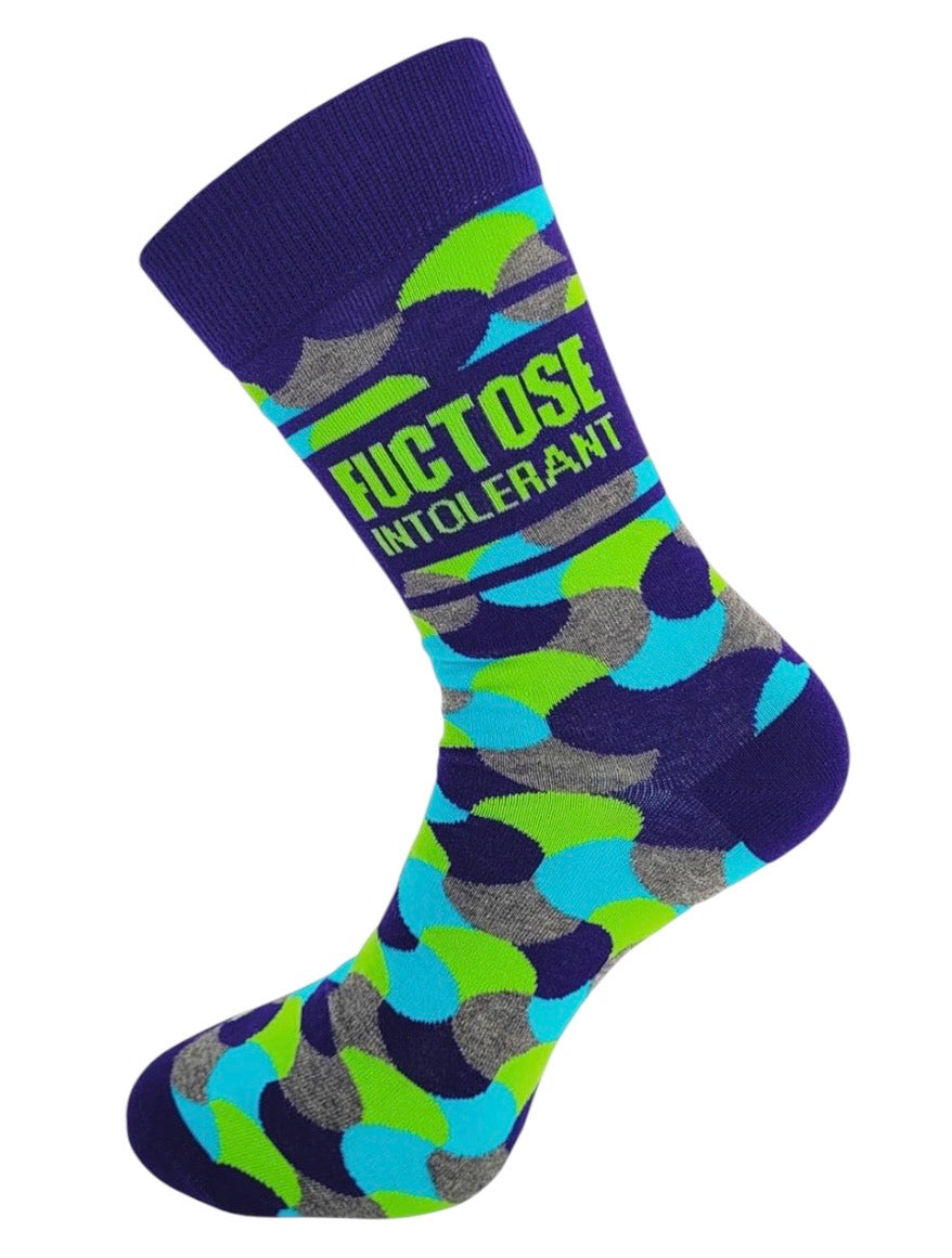 FUCTOSE INTOLERANT Men’s Socks ‘Completely Unable To Tolerate Bullshit’ Fabdaz Brand