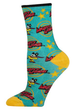 MIGHTY MOUSE Ladies ‘SAVE THE DAY’ Socks - Novelty Socks And Slippers