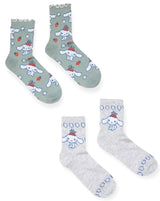 SANRIO HELLO KITTY Ladies CINNAMOROLL 2 Pair Of Socks With STRAWBERRIES & FLOWERS - Novelty Socks And Slippers