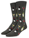 FINE WINE Men's Socks BOTTLES & GLASSES OF WINE SOCKSMITH Brand