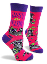 SASSY & TRASHY Ladies Raccoon & Trash Socks FABDAZ Brand - Novelty Socks And Slippers