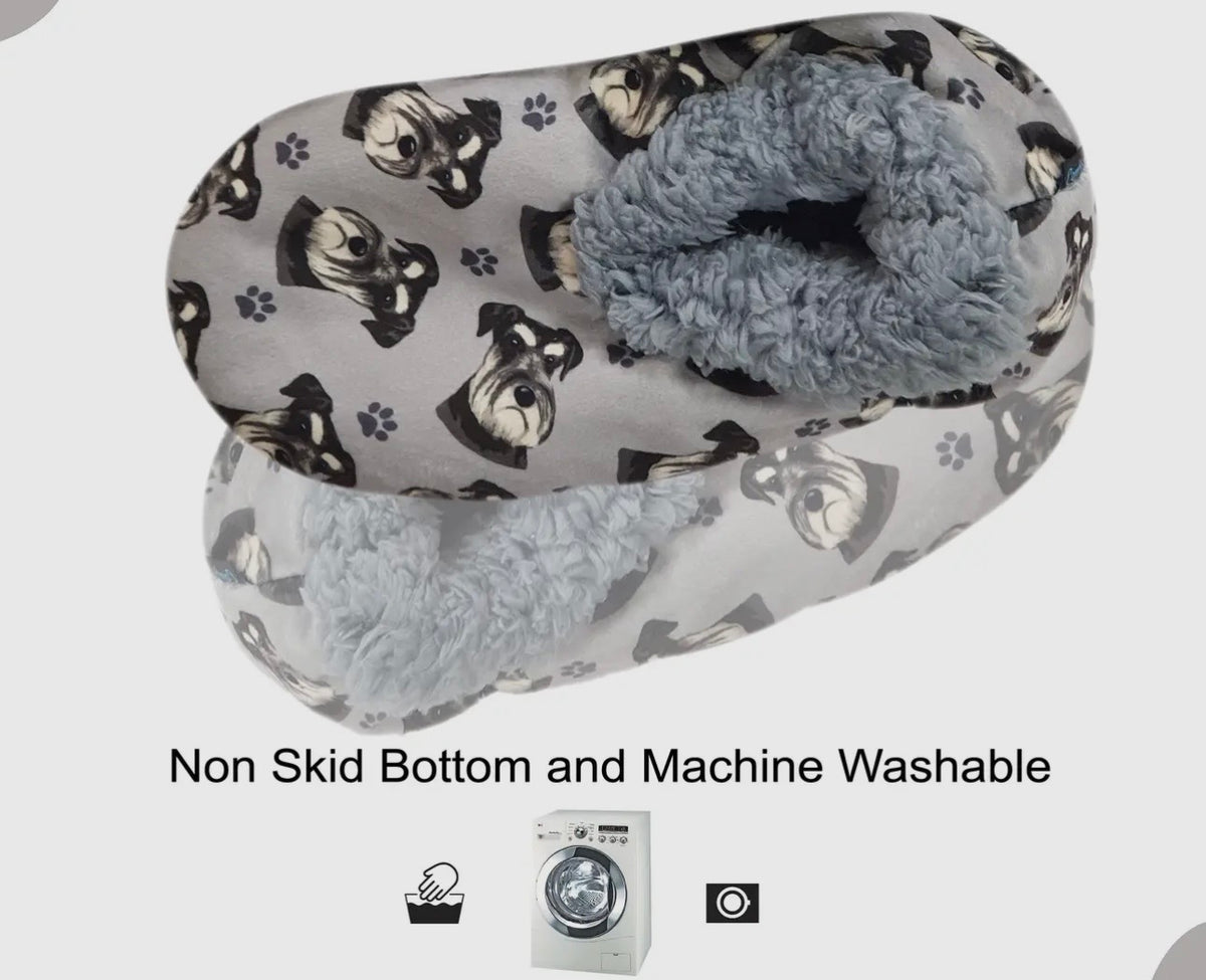 SCHNAUZER Dog Ladies Non-Slip Slippers COMFIES BRAND By E&S Pets - Novelty Socks And Slippers