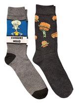 SPONGEBOB SQUAREPANTS Men’s 2 Pair Of Socks SQUIDWARD ‘CURRENT MOOD’