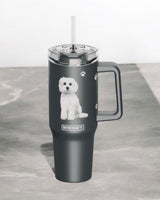 Dog & Cat Stainless Steel Ultimate 40 Oz. Tumbler Hot & Cold Travel Mug By E&S Pets (Choose Breed)