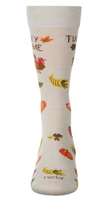 TURKEY TIME Men’s Thanksgiving Socks MeMoi Brand - Novelty Socks And Slippers