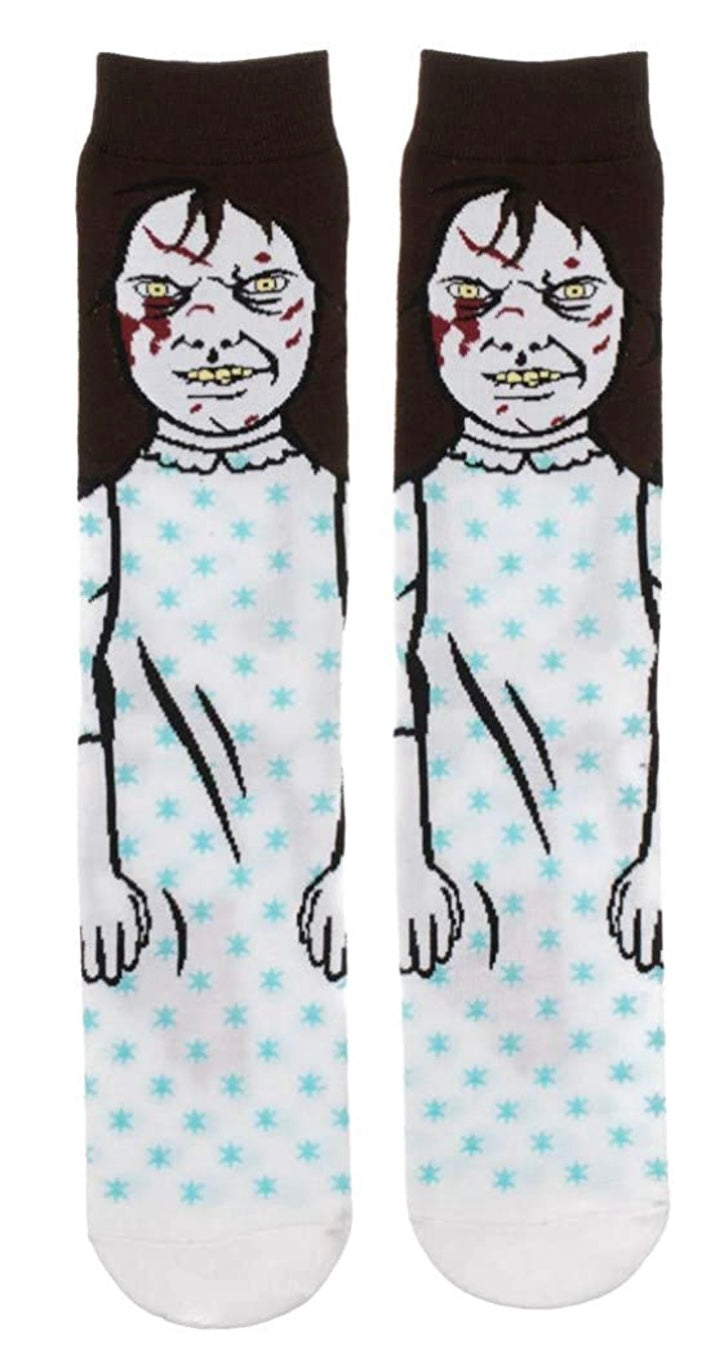 THE EXORCIST Men’s POSESSED REGAN 360 Socks BIOWORLD Brand - Novelty Socks And Slippers