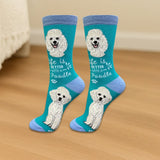 WHITE POODLE Dog Adult Unisex Socks By E&S Pets Choose Style
