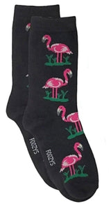 FOOZYS Brand Ladies PINK FLAMINGO Socks PINK FLAMINGOS ALL OVER - Novelty Socks And Slippers
