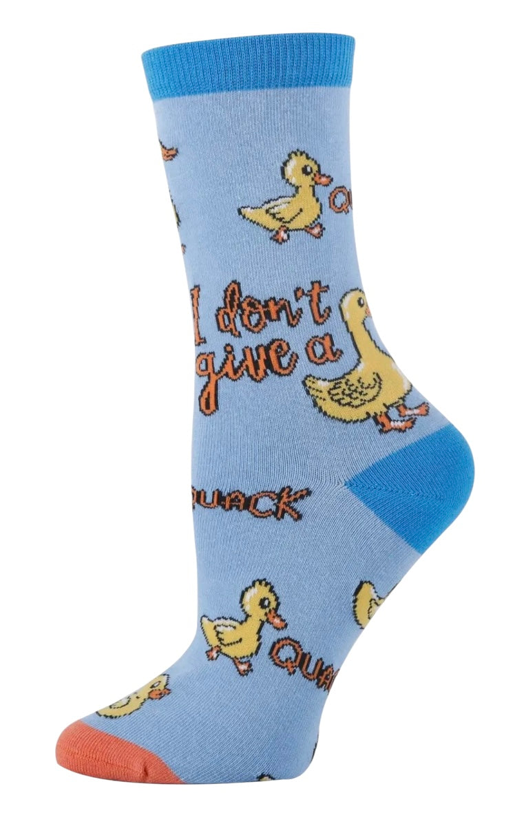 I DON’T GIVE A QUACK Ladies Yellow Duck Socks Oooh Yeah Brand - Novelty Socks And Slippers