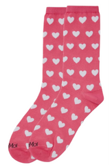 MeMoi Brand Ladies VALENTINES DAY Socks Hearts All Over - Novelty Socks And Slippers
