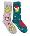 Dr. Seuss How The Grinch Stole Christmas Men’s 2 Pair Of Socks ‘I’M A MEAN ONE’ - Novelty Socks And Slippers
