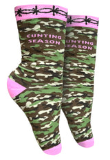 GROOVY THINGS Co. Brand Ladies CUNTING SEASON Camo Socks - Novelty Socks And Slippers