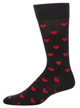 Memoi Brand Men’s VALENTINES DAY Socks Red Hearts All Over - Novelty Socks And Slippers