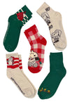 PEANUTS Ladies CHRISTMAS 5 Pair Of Socks SNOOPY & WOODSTOCK - Novelty Socks And Slippers