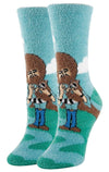 BOB ROSS Ladies Fuzzy Socks OOOH YEAH Brand Bob Ross Blast - Novelty Socks And Slippers