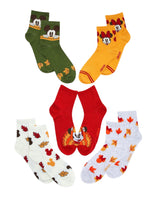 DISNEY Ladies THANKSGIVING 5 Pair Of Socks MICKEY & MINNIE MOUSE
