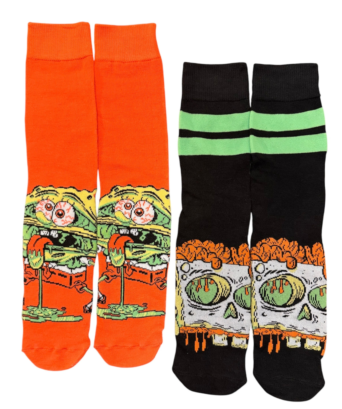 SPONGEBOB SQUAREPANTS Men’s 2 Pair of HALLOWEEN Socks GROSS BOB