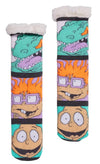 NICKELODEON RUGRATS LADIES SHERPA LINED GRIPPER BOTTOM SLIPPER SOCKS REPTAR, CHUCKIE - Novelty Socks And Slippers