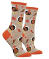 LET’S TALK TURKEY Ladies THANKSGIVING TURKEY Socks SOCKSMITH Brand