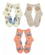 DISNEY LILO & STITCH Ladies 3 Pair Of THANKSGIVING Socks With Angel & Pies - Novelty Socks And Slippers