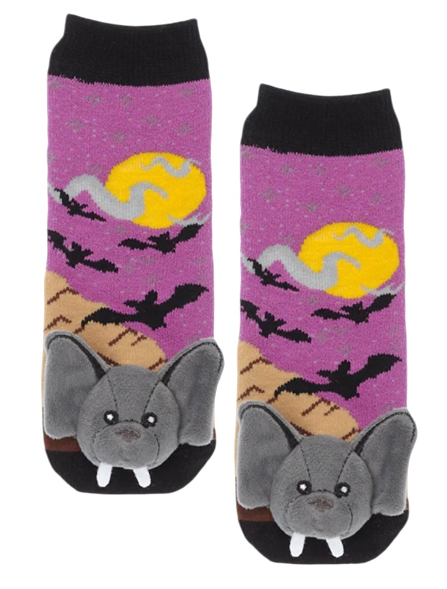 MESSY MOOSE Brand Unisex HALLOWEEN BAT Gripper Bottom Socks - Novelty Socks And Slippers