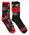 IT THE MOVIE Ladies 2 Pair Of PENNYWISE HALLOWEEN Socks (Choose Style)