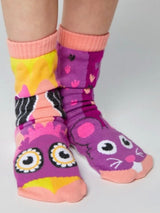 OWL & MOUSE Unisex Toddler-Kids Mismatched Gripper Bottom Socks PALS SOCKS Brand - Novelty Socks And Slippers