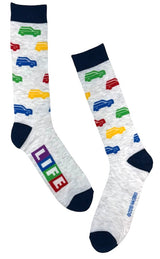HASBRO THE GAME OF LIFE Men’s Socks CAR GAME PIECES ALL OVER - Novelty Socks And Slippers