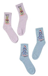 DISNEY WINNIE THE POOH Ladies CHRISTMAS 2 Pair Of Socks EYEORE ‘BEARY CHRISTMAS’ - Novelty Socks for Less