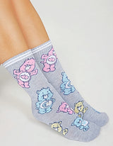 CARE BEARS Ladies 2 Pair Of Socks GRUMPY BEAR With POMS - Novelty Socks for Less