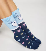 CARE BEARS Ladies 2 Pair Of Socks GRUMPY BEAR With POMS - Novelty Socks for Less