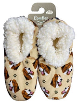 COMFIES BRAND Ladies BASSETT HOUND NON-SKID SLIPPERS - Novelty Socks for Less