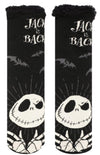 DISNEY NIGHTMARE BEFORE CHRISTMAS LADIES SHERPA LINED GRIPPER BOTTOM SLIPPER SOCKS ‘JACK IS BACK’ - Novelty Socks for Less