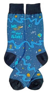 FOOT TRAFFIC Brand Men’s SOLAR SYSTEM Socks ‘WE ARE NOT ALONE’ - Novelty Socks for Less