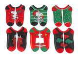 PEANUTS Ladies SNOOPY CHRISTMAS 6 Pair Of Ankle Socks With WOODSTOCK BIOWORLD Brand - Novelty Socks for Less