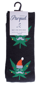 PARQUET Brand Men’s CHRISTMAS MARIJUANA Socks - Novelty Socks for Less