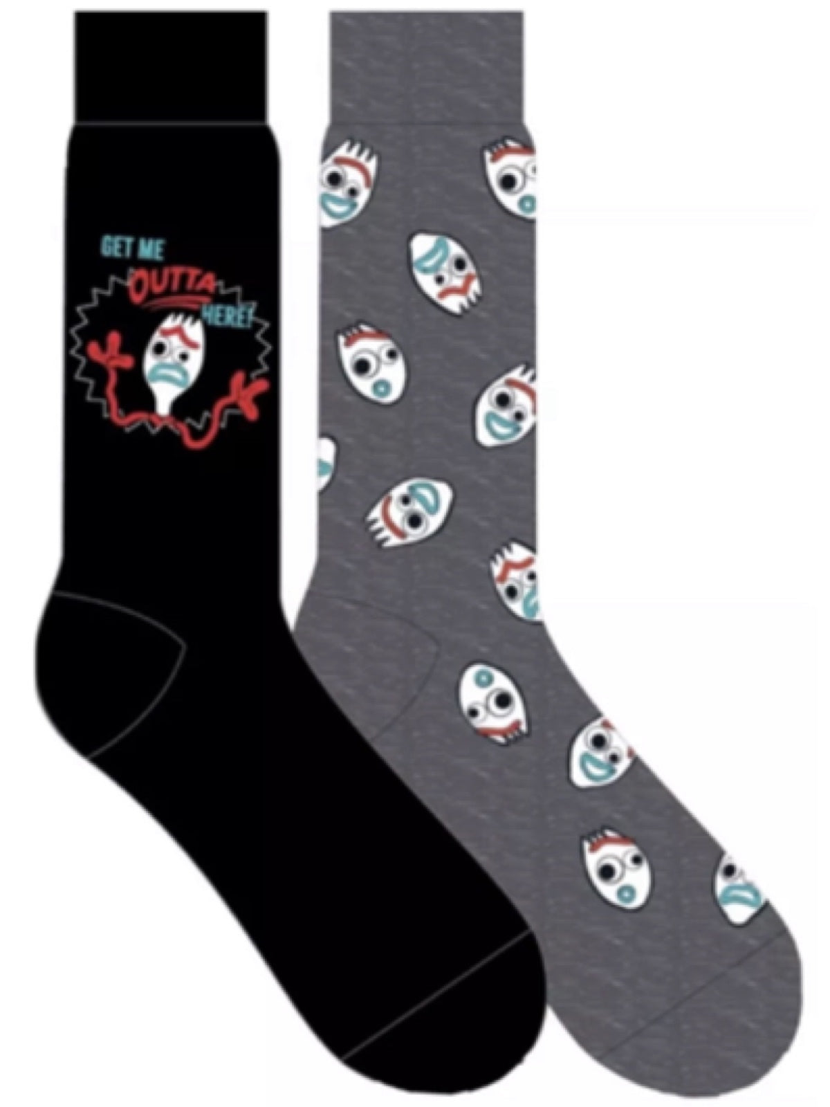 Disney’s TOY STORY Men’s 2 Pair Of FORKY Socks 'GET ME OUTTA HERE' - Novelty Socks for Less